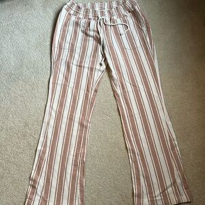 Roxy Cream and Pink Striped Pants